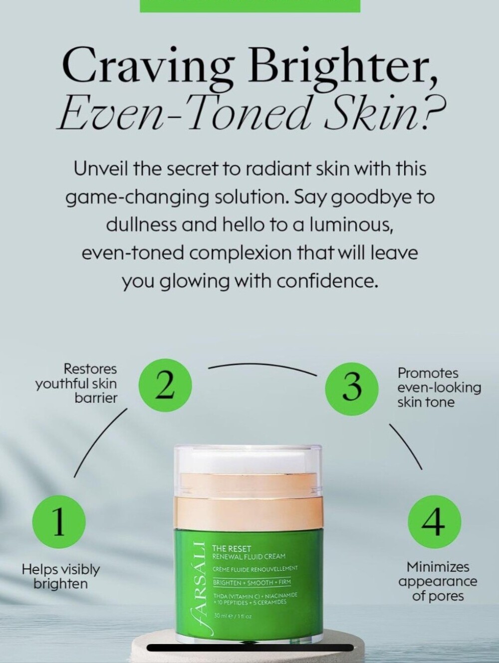 fARSALI The Reset Renewal Fluid Cream - Green Packaging